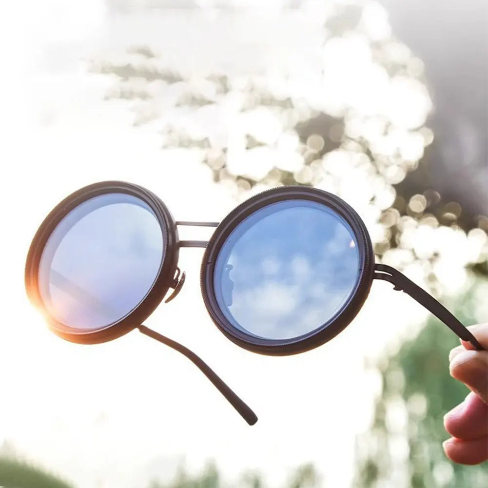 Adjustable 1-9 Sunglasses with ND Filter Lenses Fishing Rounded Polarized Glasses Polarized Sunglasses for Men Driving Fishing