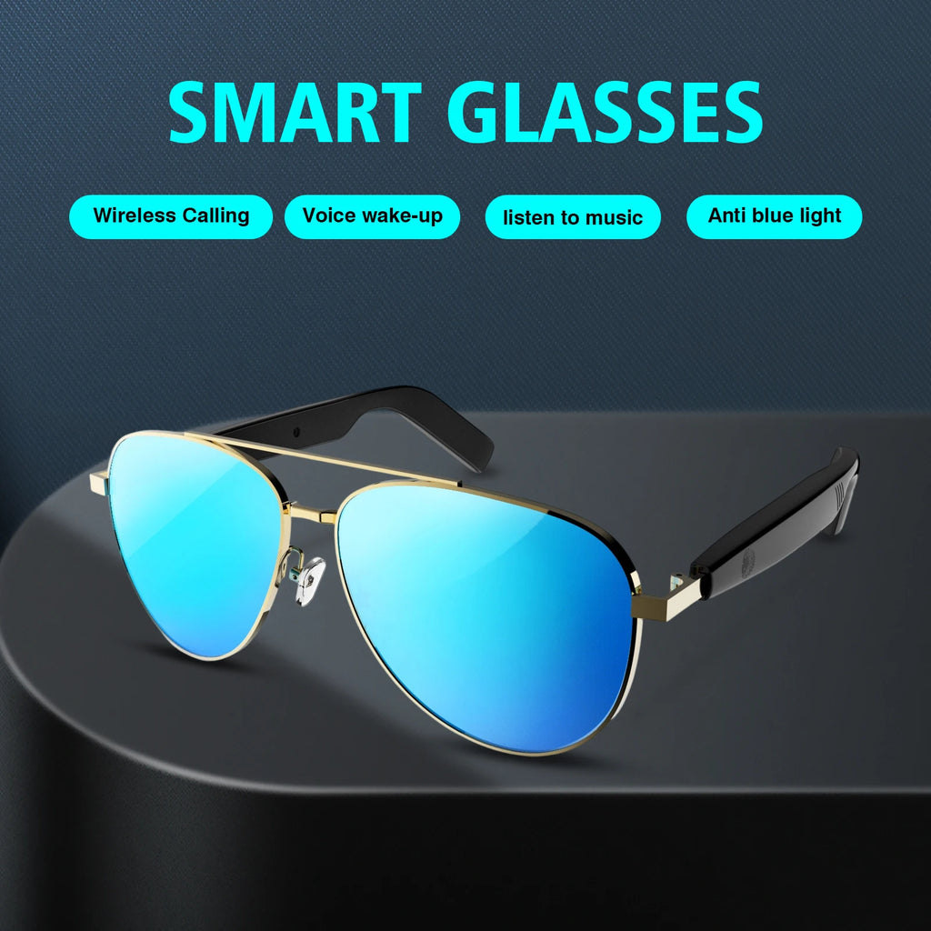 2025 anti-blue light smart glasses, wireless calls, music playback, touch voice assistant, fashionable smart sunglasses