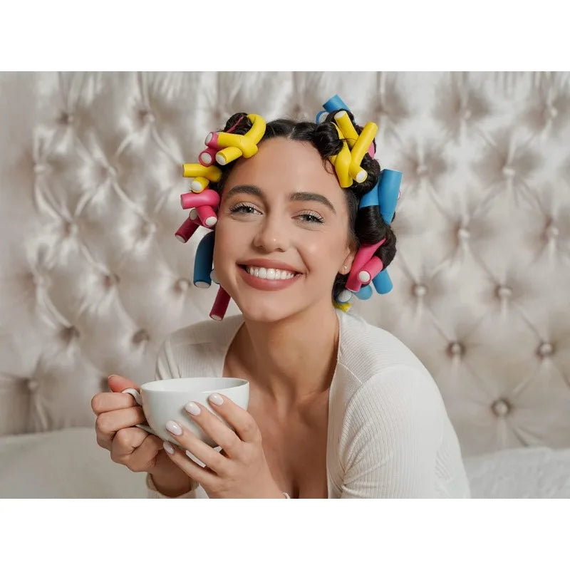 Foam Heatless Curling Rod Soft Bendy Twist Curls Tool Sponge Hair Curlers Rollers DIY Hair Styling Tools Set Random Color