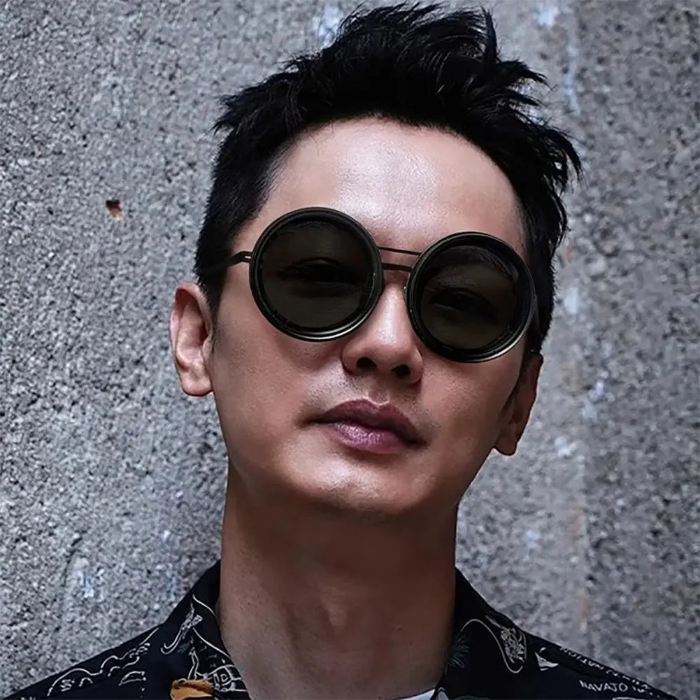 Adjustable 1-9 Sunglasses with ND Filter Lenses Fishing Rounded Polarized Glasses Polarized Sunglasses for Men Driving Fishing