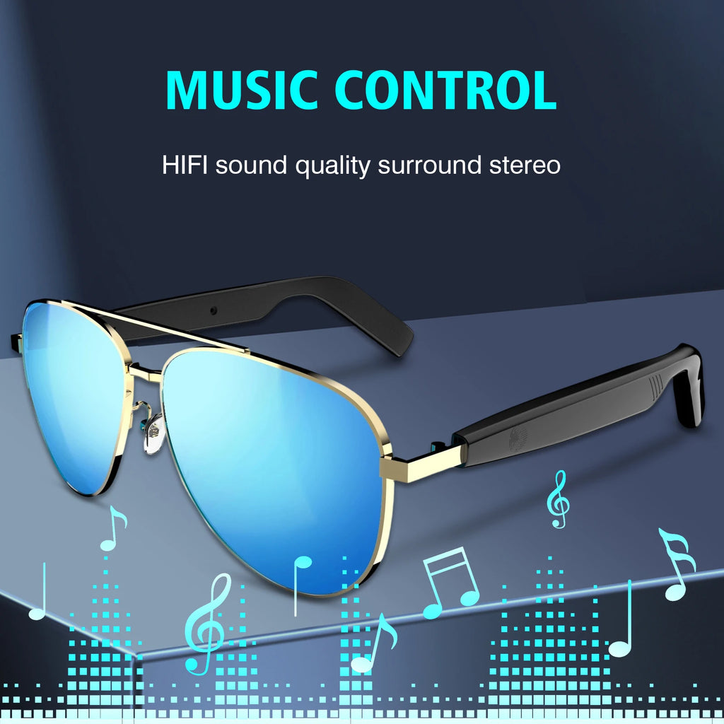 2025 anti-blue light smart glasses, wireless calls, music playback, touch voice assistant, fashionable smart sunglasses