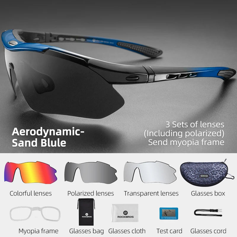 ROCKBROS Polarized Cycling Glasses Bike Goggles UV400 Outdoor Sport Eyewear Men Women Bicycle Sunglasses
