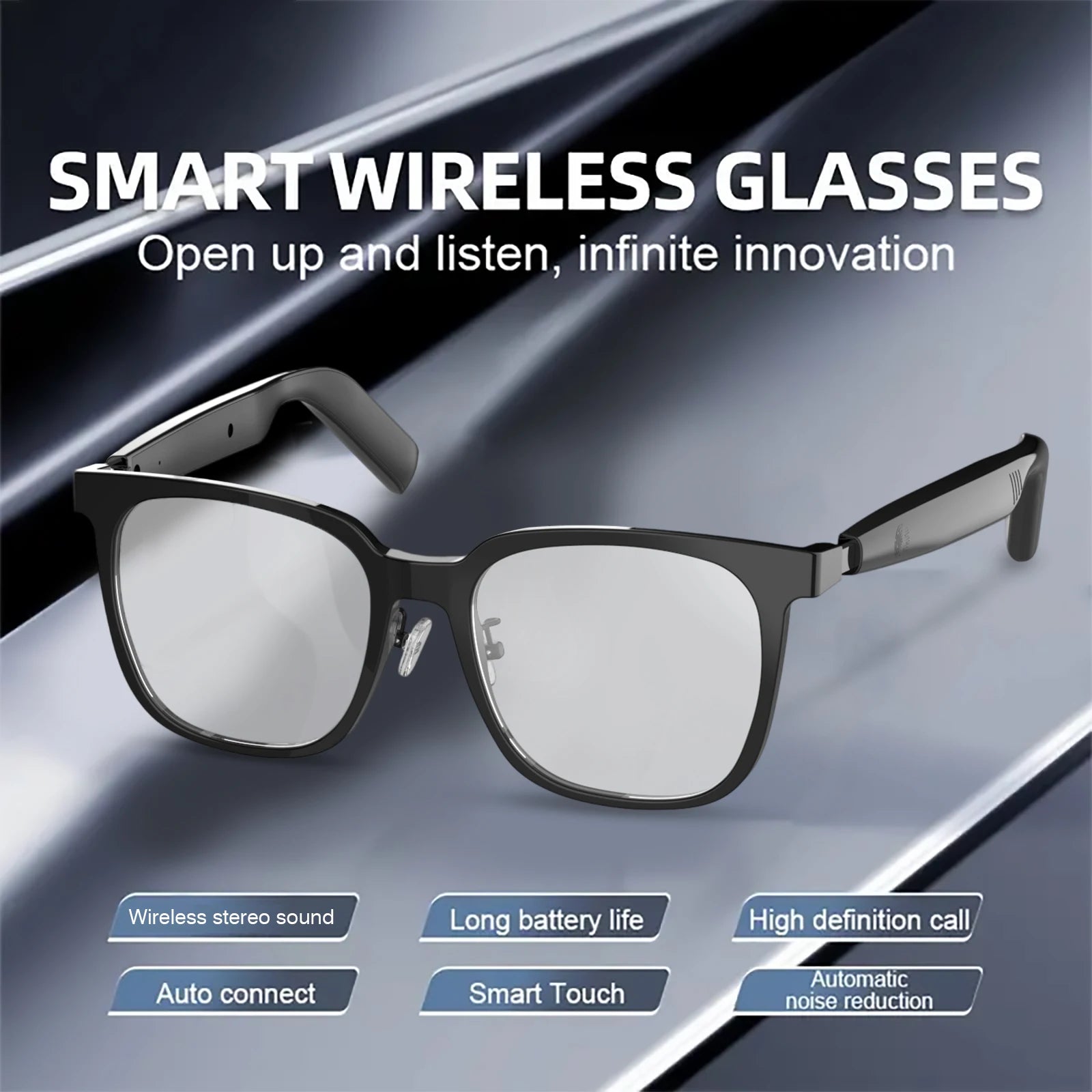 Smart glasses, music playback, touch voice assistant, can answer/make calls, long battery life, blue light blocking sunglasses