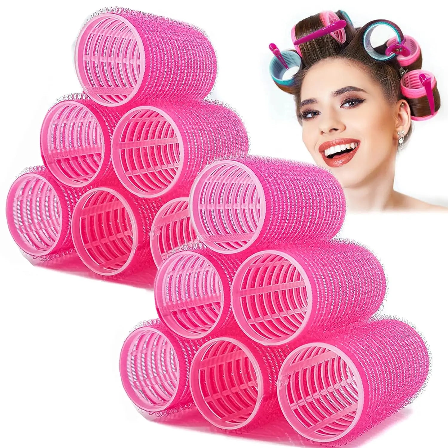 New Hair Curler Plastic Self-adhesive Hair Curlers Lazy Air Bangs Curling Tube Eight-character Bangs Curling Hairdressing Tools