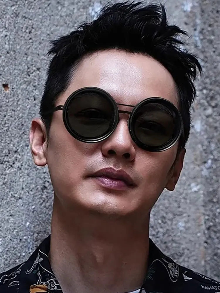 Adjustable 1-9 Sunglasses with ND Filter Lenses Fishing Rounded Polarized Glasses Polarized Sunglasses for Men Driving Fishing