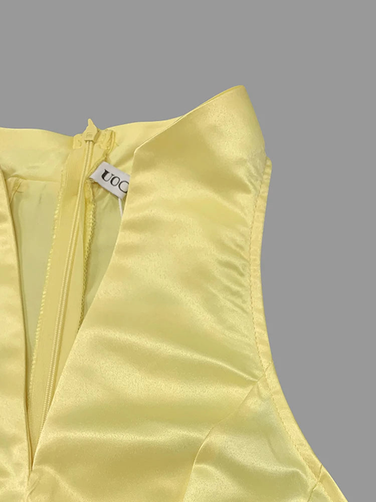 2025 New Women's Solid Color Belted Party A-line Dress Summer Sleeveless High Waist Pleated Elegant Evening Maxi Dresses