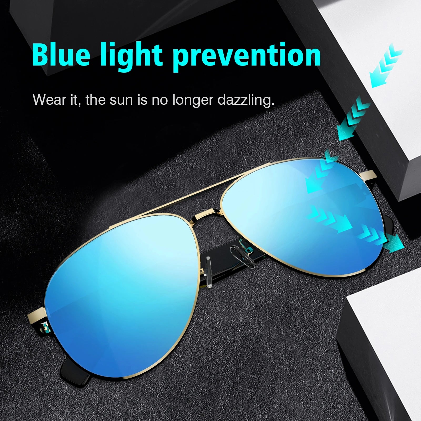 New noise reduction smart glasses, wireless calls, music playback, touch voice assistant, stylish blue light blocking sunglasses