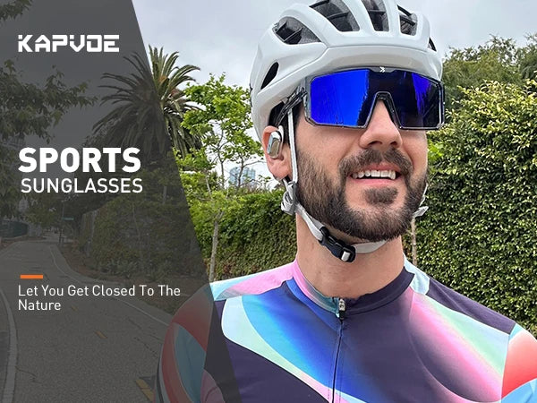 KAPVOE Polarized Cycling Glasses Sports Sunglasses for Men Women, UV400 Protection MTB Bicycle Baseball Mountain Bike Glasses