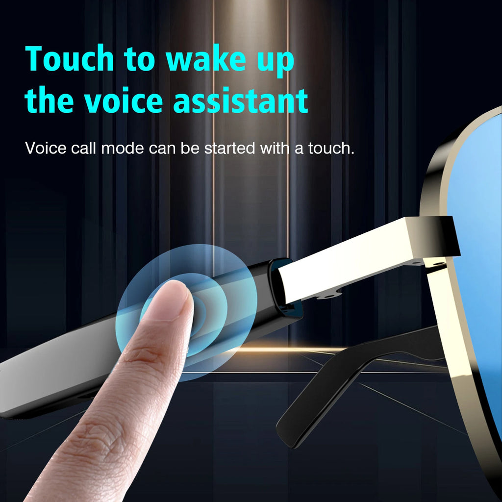 2025 anti-blue light smart glasses, wireless calls, music playback, touch voice assistant, fashionable smart sunglasses