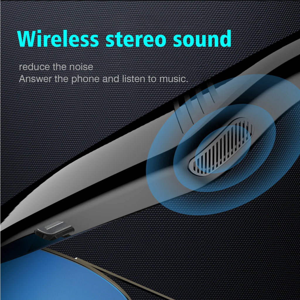 New noise reduction smart glasses, wireless calls, music playback, touch voice assistant, stylish blue light blocking sunglasses