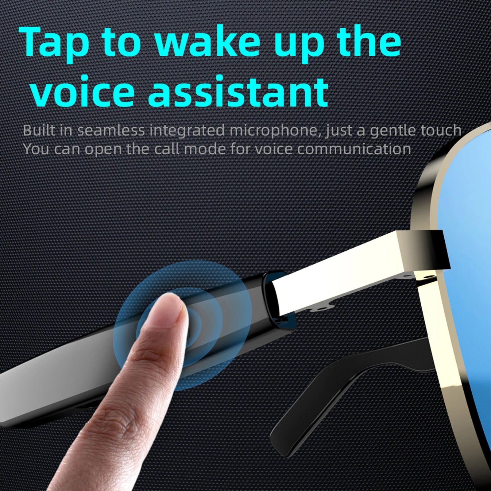 New noise reduction smart glasses, wireless calls, music playback, touch voice assistant, stylish blue light blocking sunglasses